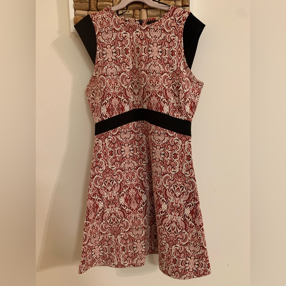 ZARA WOMAN red and black sheath dress